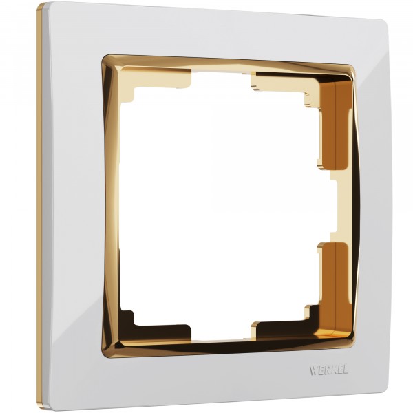 Рамка на 1 пост Werkel WL03-Frame-01-white-GD Snabb (белый/золото) - купить в Владивостоке