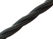 Витой ретро кабель для внешней проводки Werkel Retro 3х2,5мм черный - купить в Владивостоке