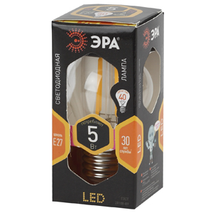 Светодиодная лампа ЭРА F-LED A60-5w-E27 с гарантией 