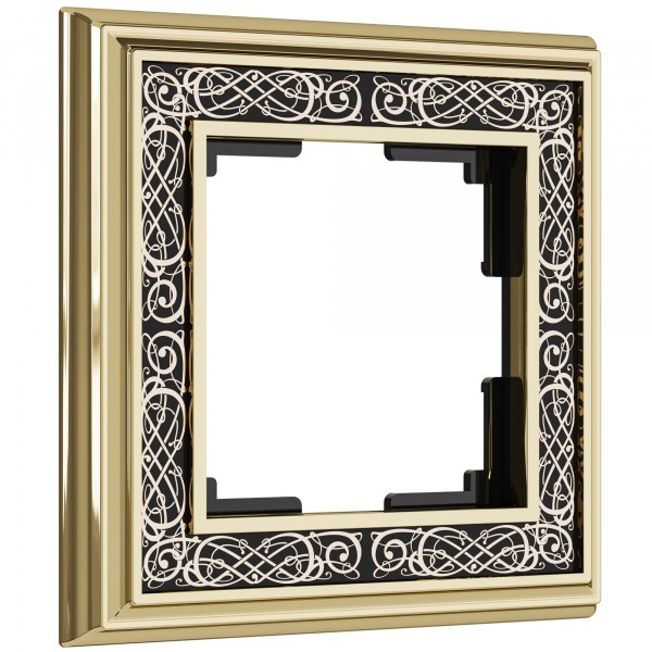 Рамка на 1 пост WL77-Frame-01 Palacio Gracia (золото/черный) - купить в Владивостоке