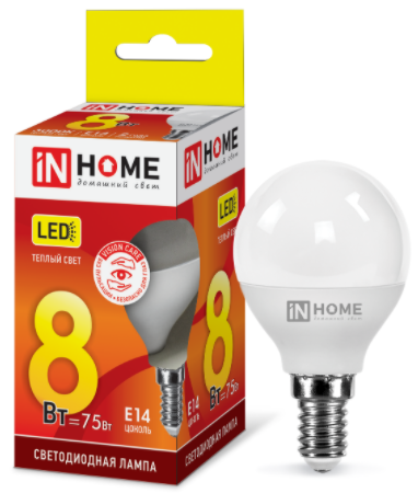 Лампа светодиодная LED-ШАР-VC 8Вт 230В Е14 3000К 760Лм